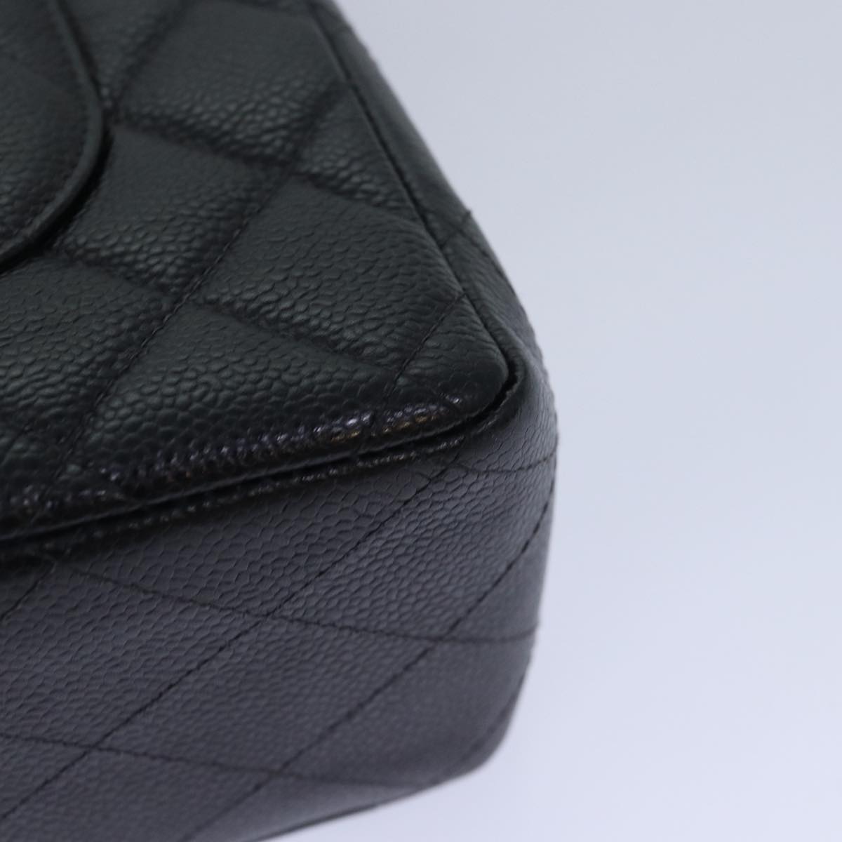 Top Quality Chanel Matelasse 30 Turn Lock Chain Bag Caviar Skin Black CC Auth ar11992A