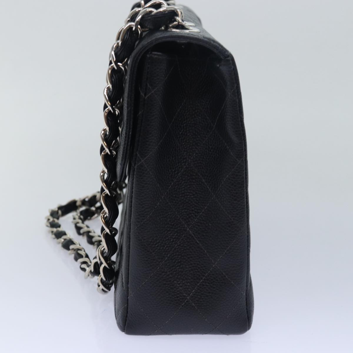Top Quality Chanel Matelasse 30 Turn Lock Chain Bag Caviar Skin Black CC Auth ar11992A