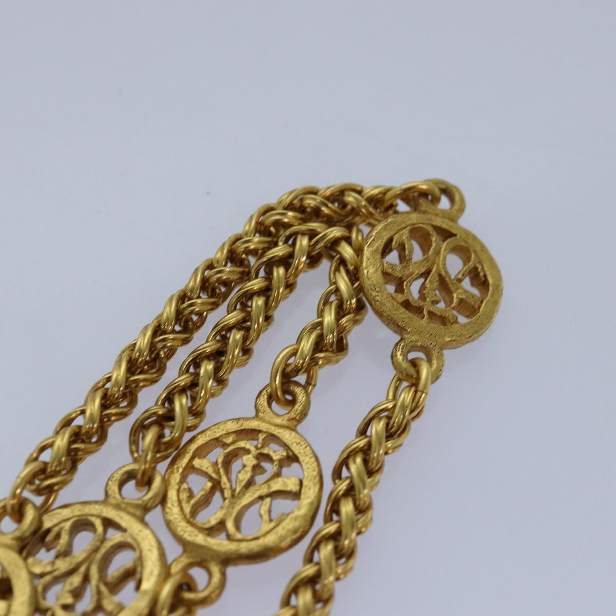 Top Quality Chanel COCO Mark Necklace metal Gold CC Auth ar12350