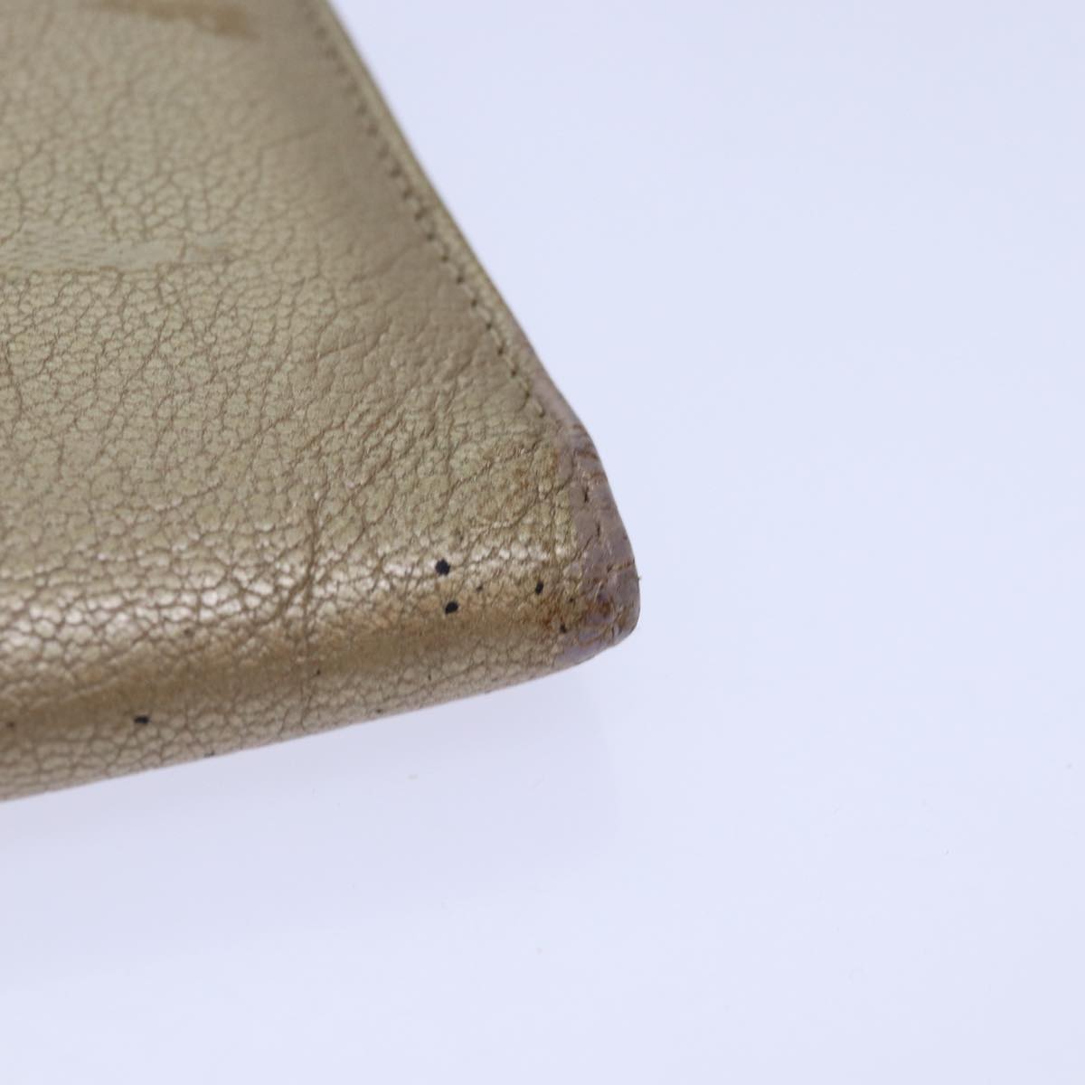 Top Quality Chanel COCO Mark Wallet Leather Beige Silver CC Auth ar12390