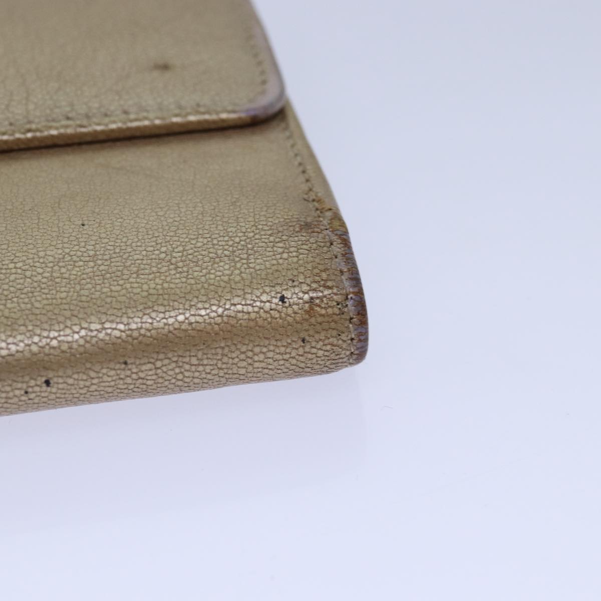 Top Quality Chanel COCO Mark Wallet Leather Beige Silver CC Auth ar12390