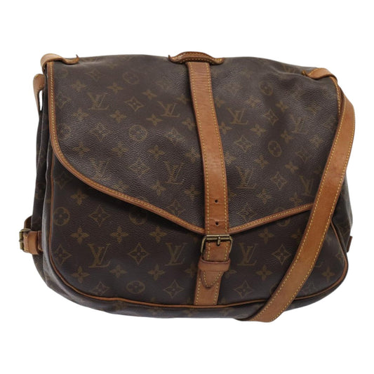 LOUIS VUITTON Monogram Saumur 35 Shoulder Bag M42254 LV Auth ar12467