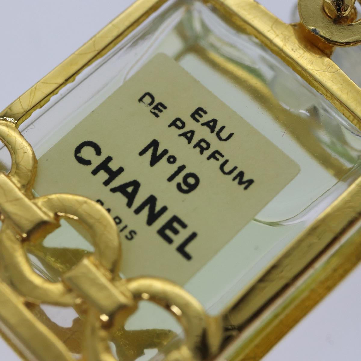 Top Quality Chanel Perfume NÔøΩ‚Äπ19 Necklace metal Gold Black CC Auth ar12469