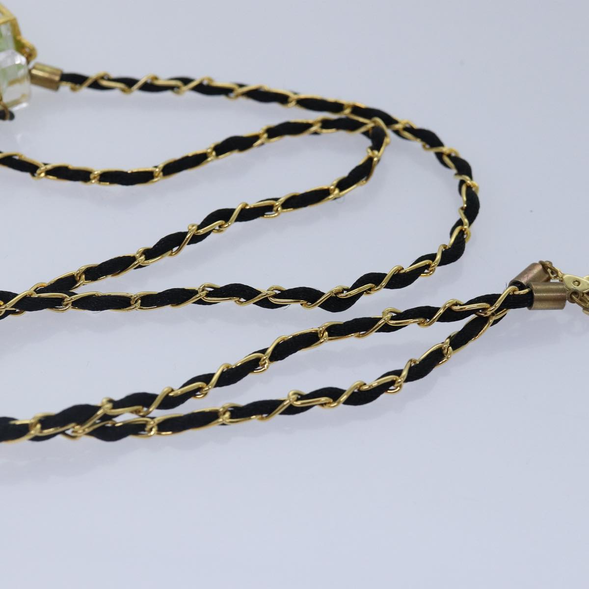 Top Quality Chanel Perfume NÔøΩ‚Äπ19 Necklace metal Gold Black CC Auth ar12469