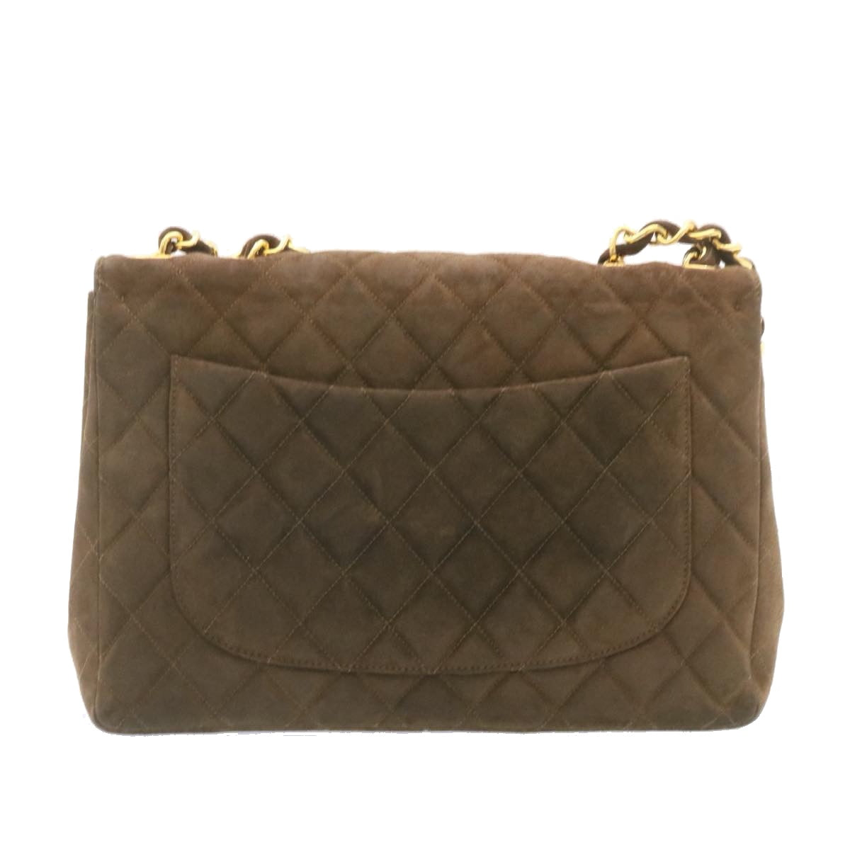 Top Quality Chanel Matelasse 30 Double Chain New Shoulder Bag Suede Brown CC Auth ar4582