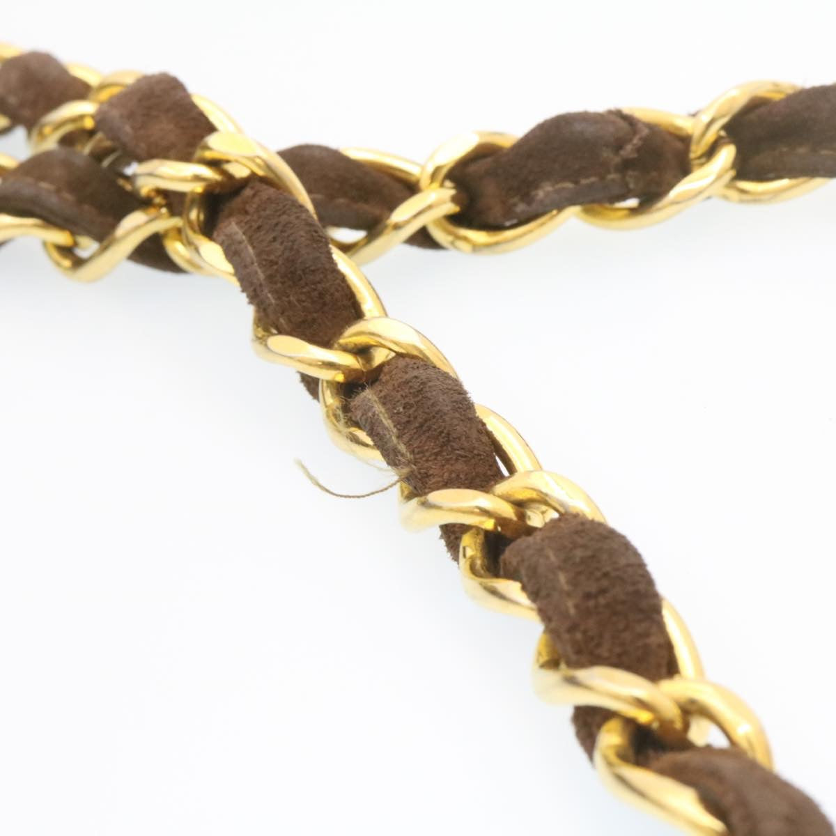 Top Quality Chanel Matelasse 30 Double Chain New Shoulder Bag Suede Brown CC Auth ar4582