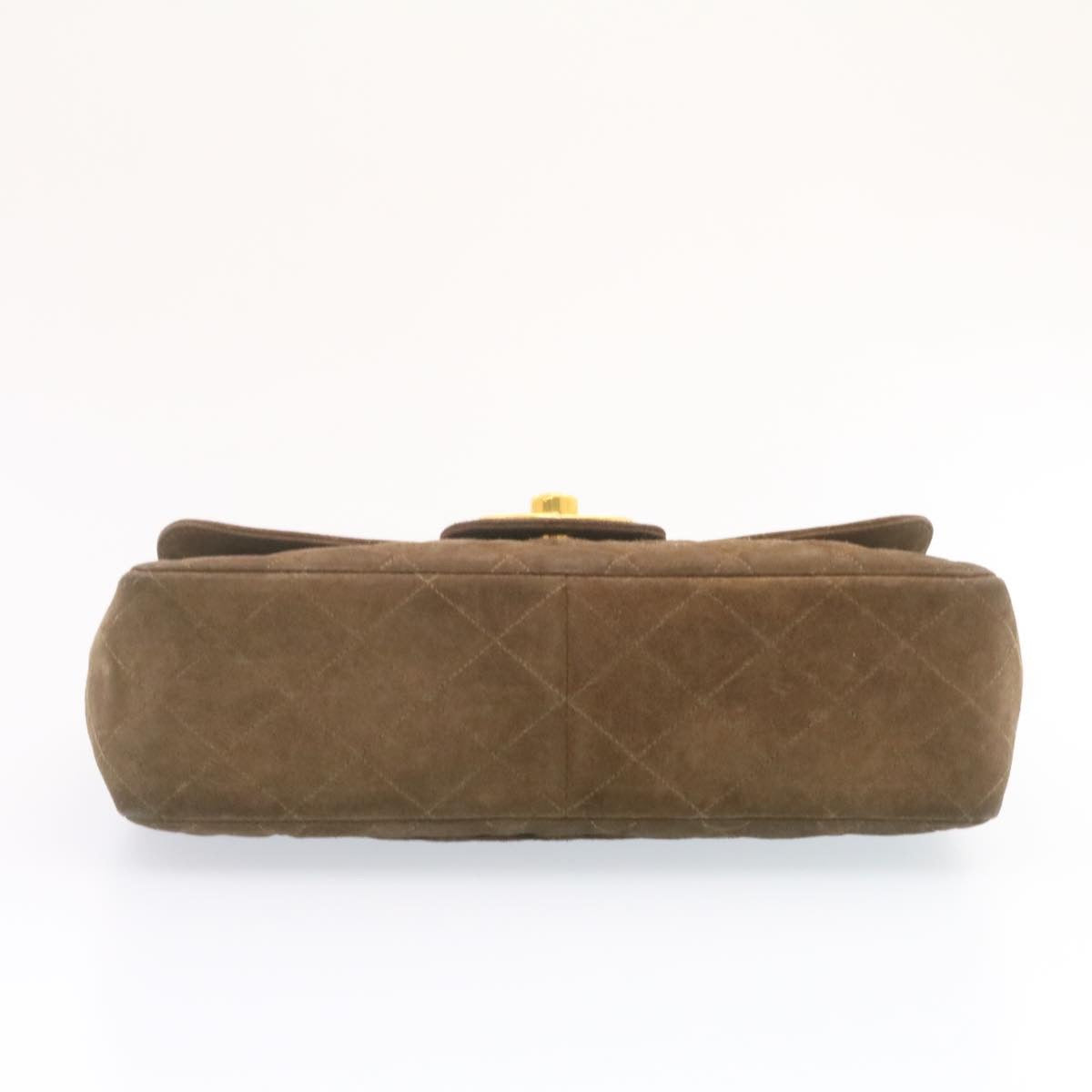 Top Quality Chanel Matelasse 30 Double Chain New Shoulder Bag Suede Brown CC Auth ar4582