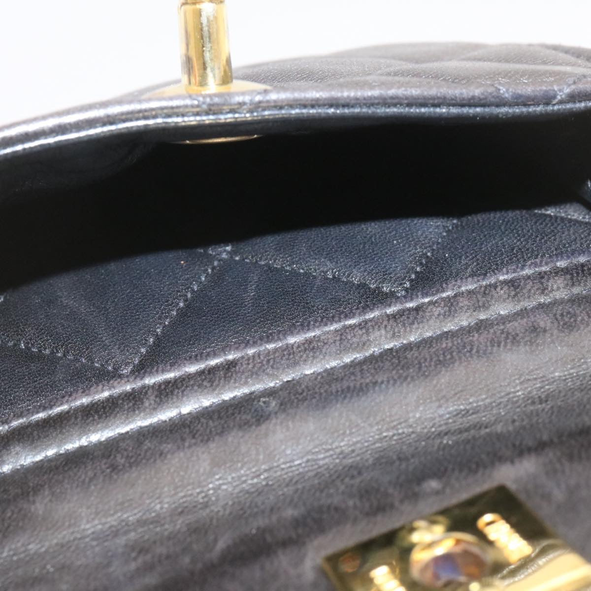 Top Quality Chanel Matelasse Backpack Leather Black Gold Tone CC Auth ar4662A