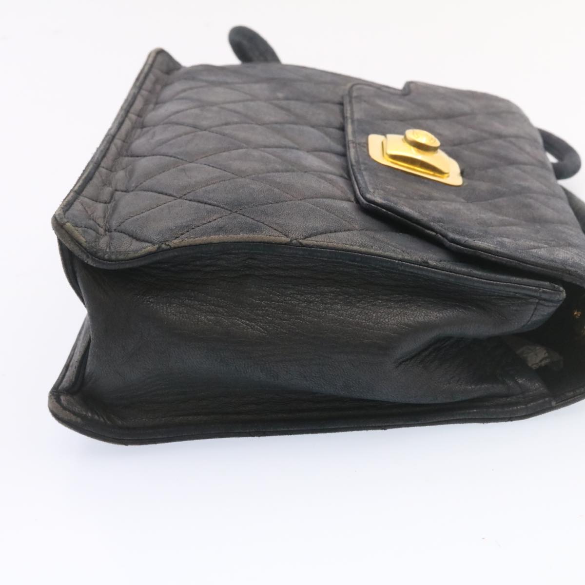 Top Quality Chanel Matelasse Shoulder Bag Lamb Skin Black Gold CC Auth ar5310A