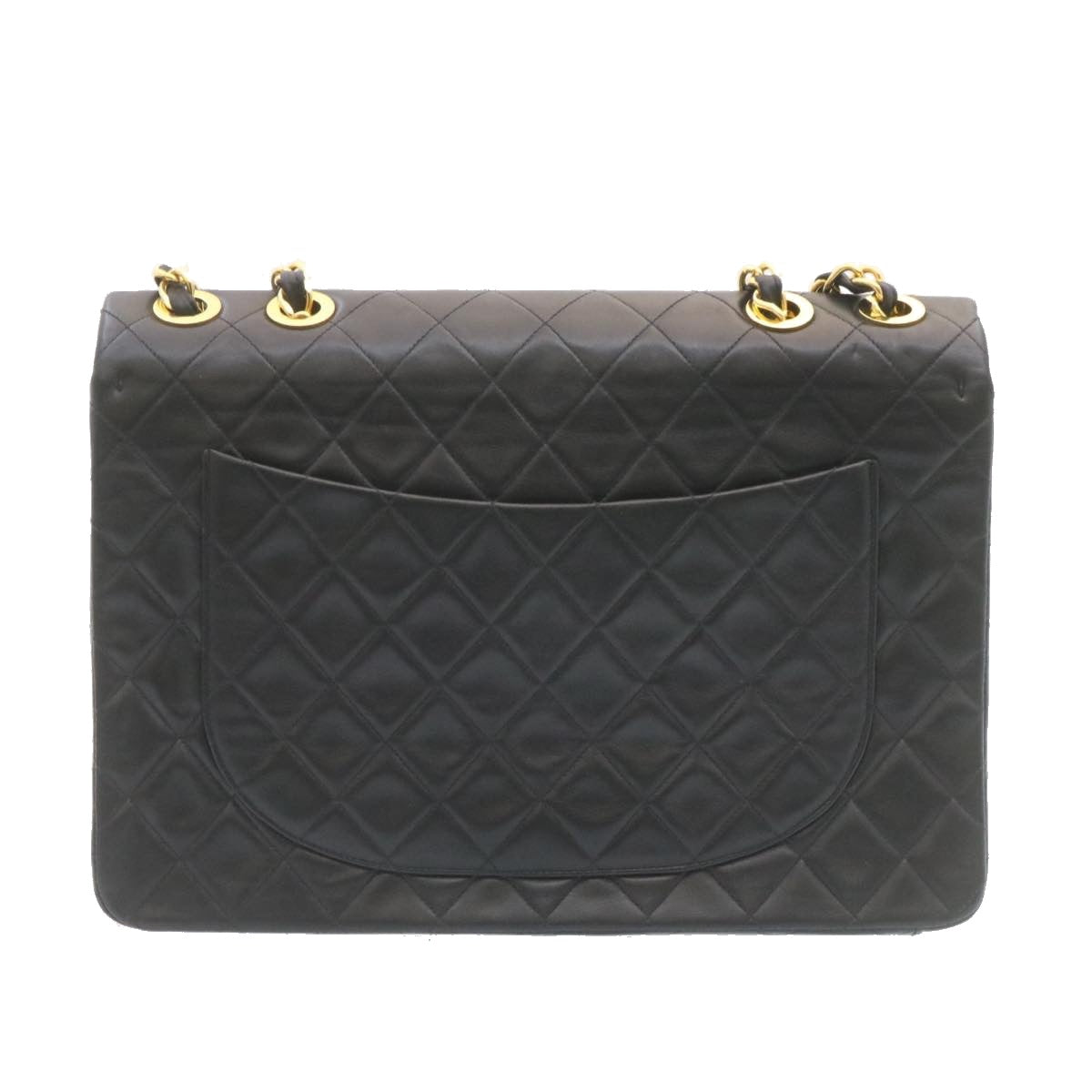 Top Quality Chanel Deca Matelasse Turn Lock Chain Shoulder Bag Lamb Skin Black CC ar5950A
