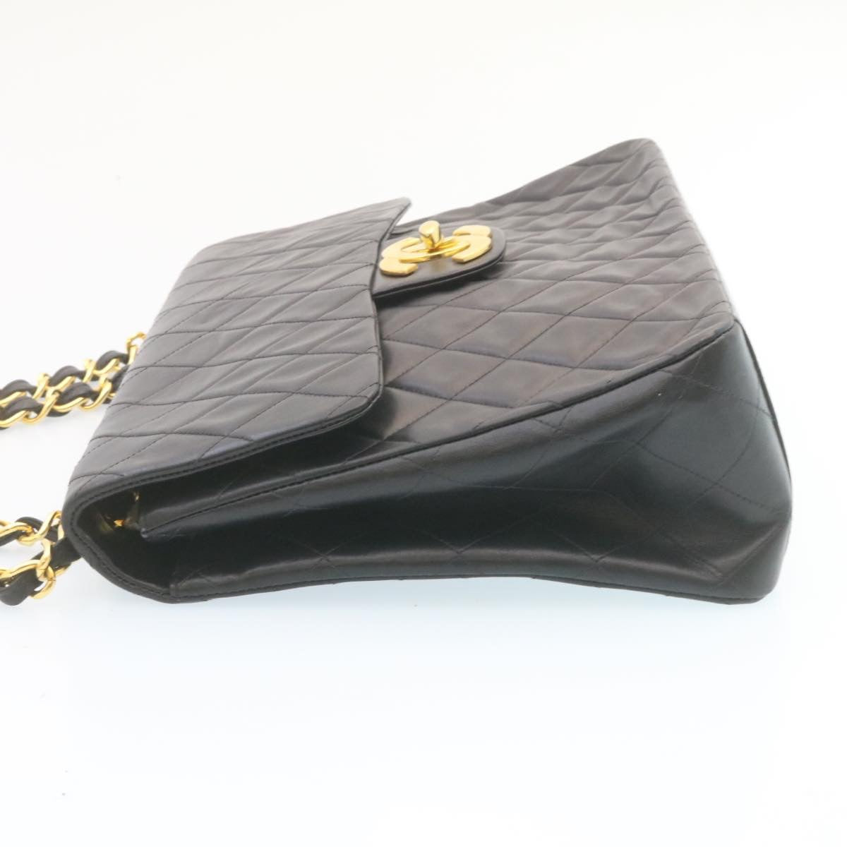 Top Quality Chanel Deca Matelasse Turn Lock Chain Shoulder Bag Lamb Skin Black CC ar5950A