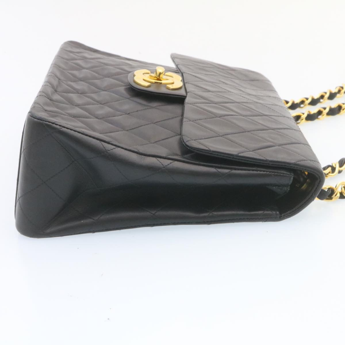 Top Quality Chanel Deca Matelasse Turn Lock Chain Shoulder Bag Lamb Skin Black CC ar5950A