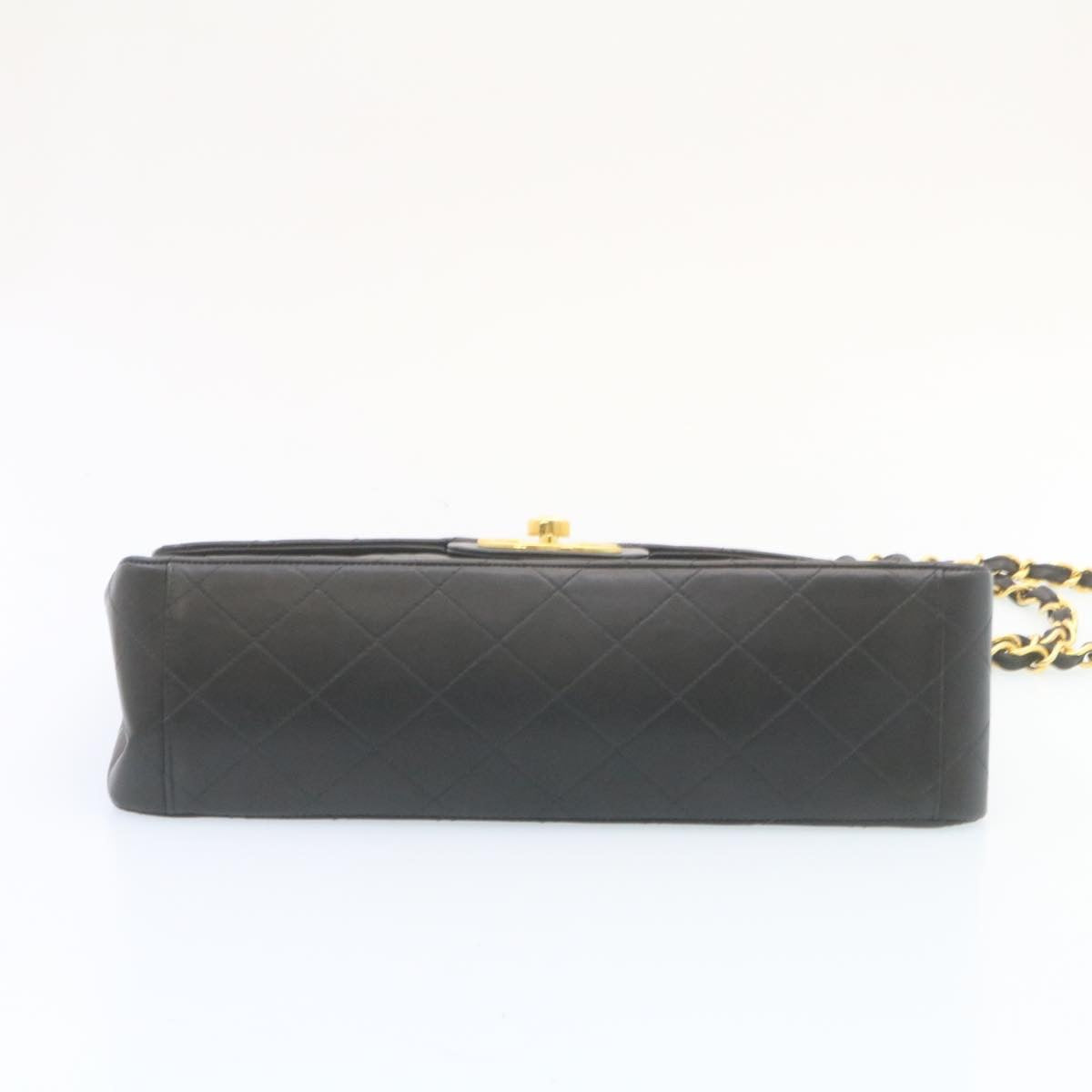 Top Quality Chanel Deca Matelasse Turn Lock Chain Shoulder Bag Lamb Skin Black CC ar5950A