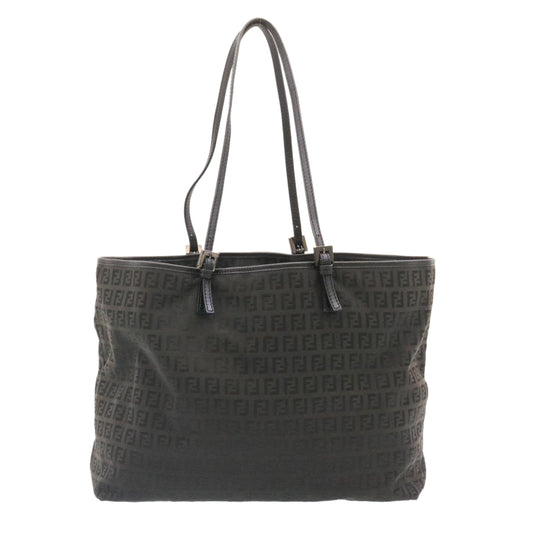 FENDI Zucchino Canvas Tote Bag Black  ar6460