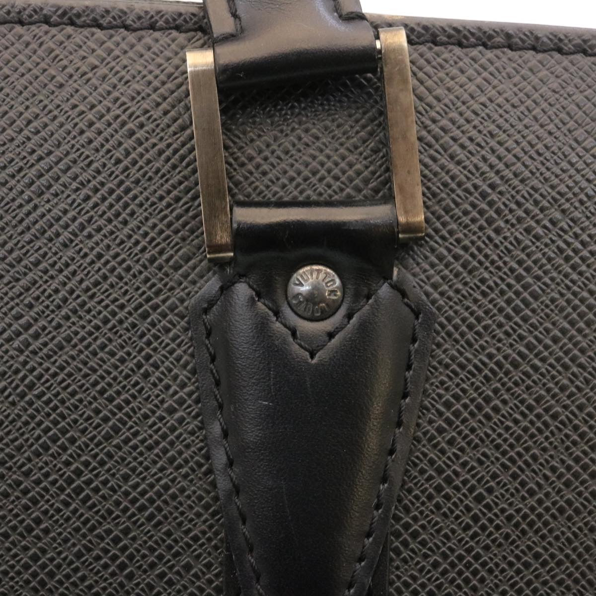 LOUIS VUITTON Taiga Porte Documents Rozan Business Bag Black M30052 Auth ar6487