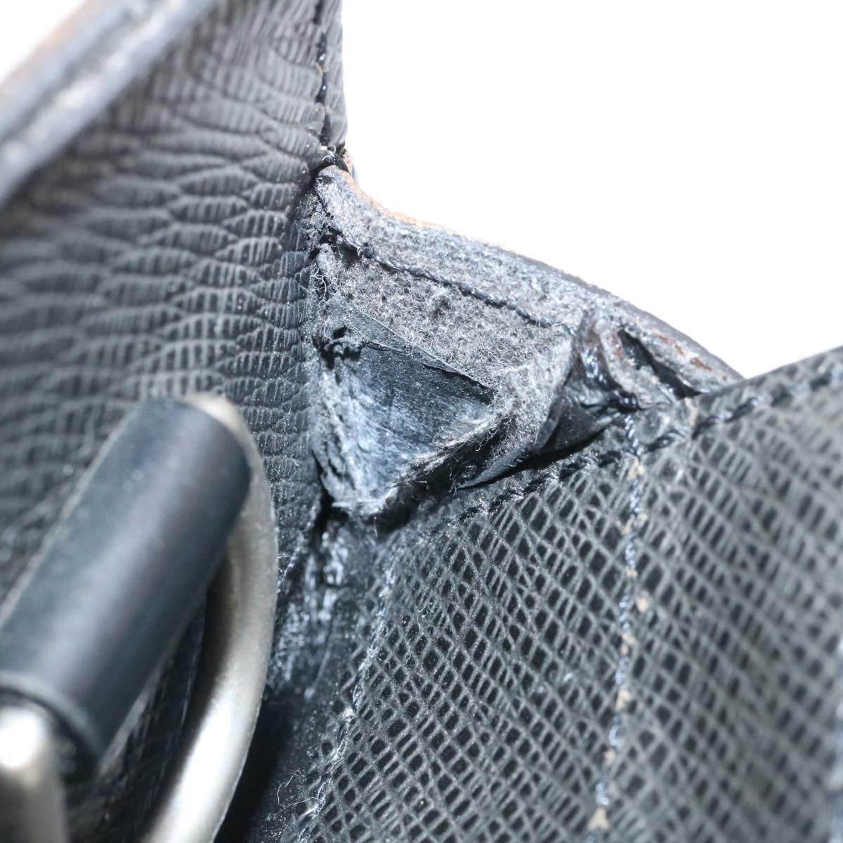LOUIS VUITTON Taiga Porte Documents Rozan Business Bag Black M30052 Auth ar6487