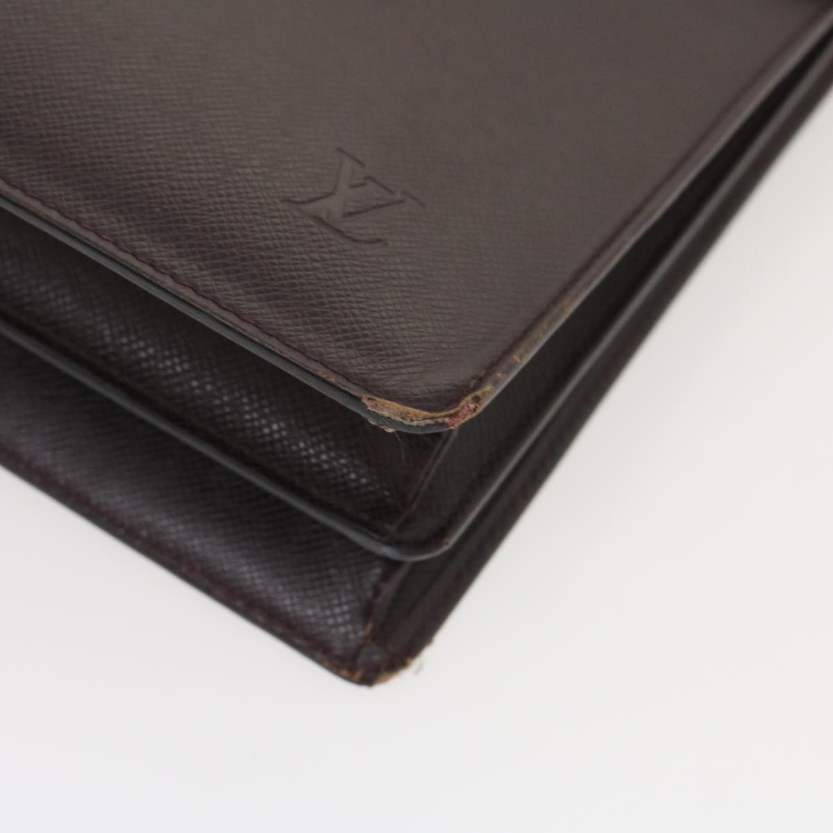 LOUIS VUITTON Taiga Serviette Moskova Business Bag Acajou M30036 LV Auth ar6874