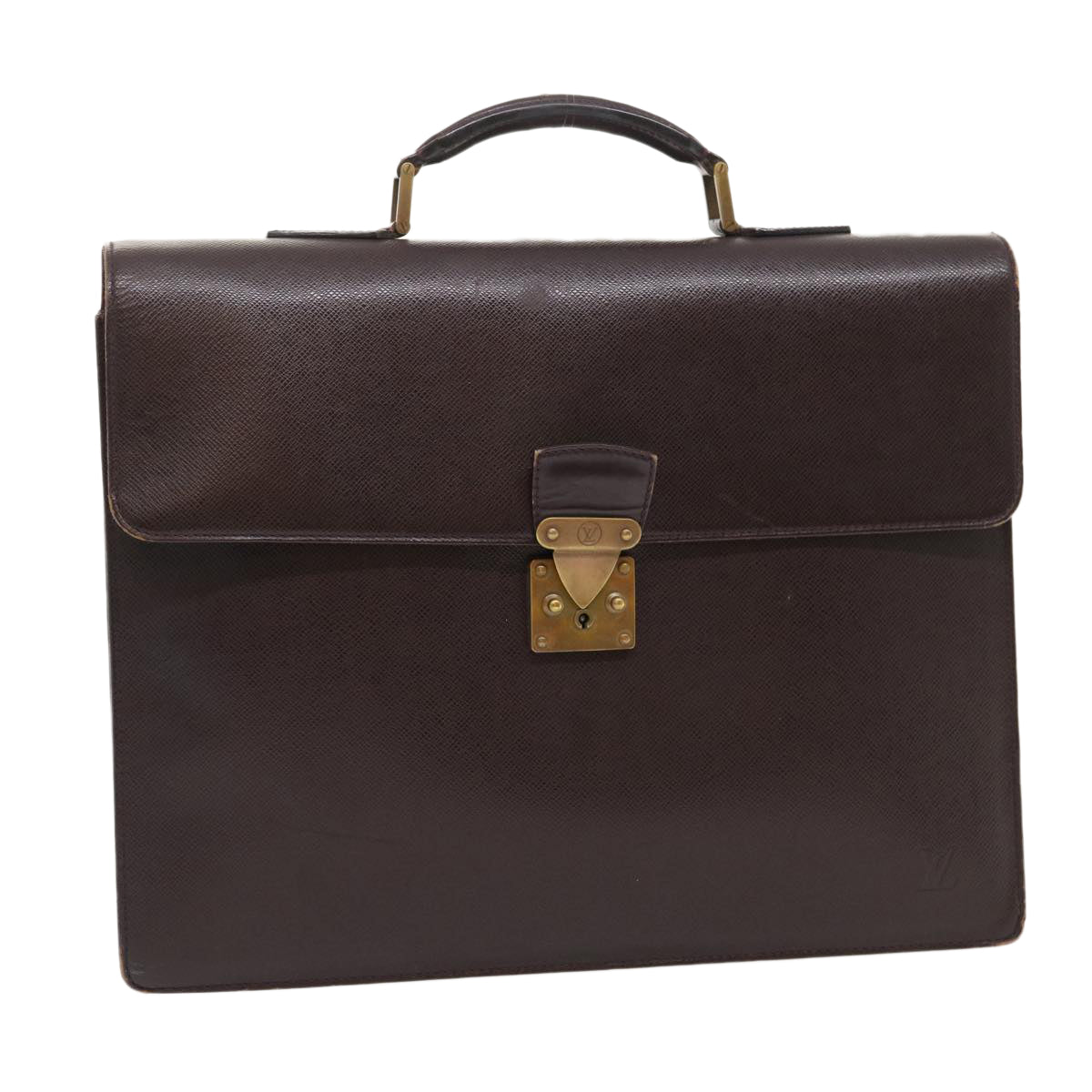 LOUIS VUITTON Taiga Serviette Moskova Business Bag Acajou M30036 LV Auth ar6874