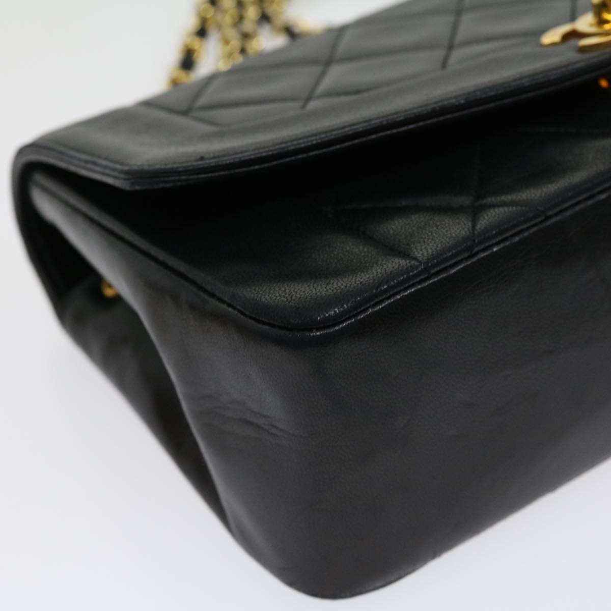 Top Quality Chanel Matelasse Diana Turn Lock Chain Shoulder Bag Lamb Skin Black Auth ar7368A