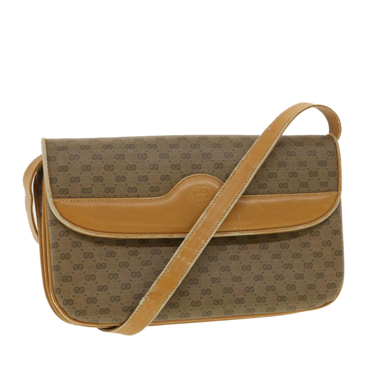 GUCCI Micro GG Canvas Shoulder Bag Beige  ar8365