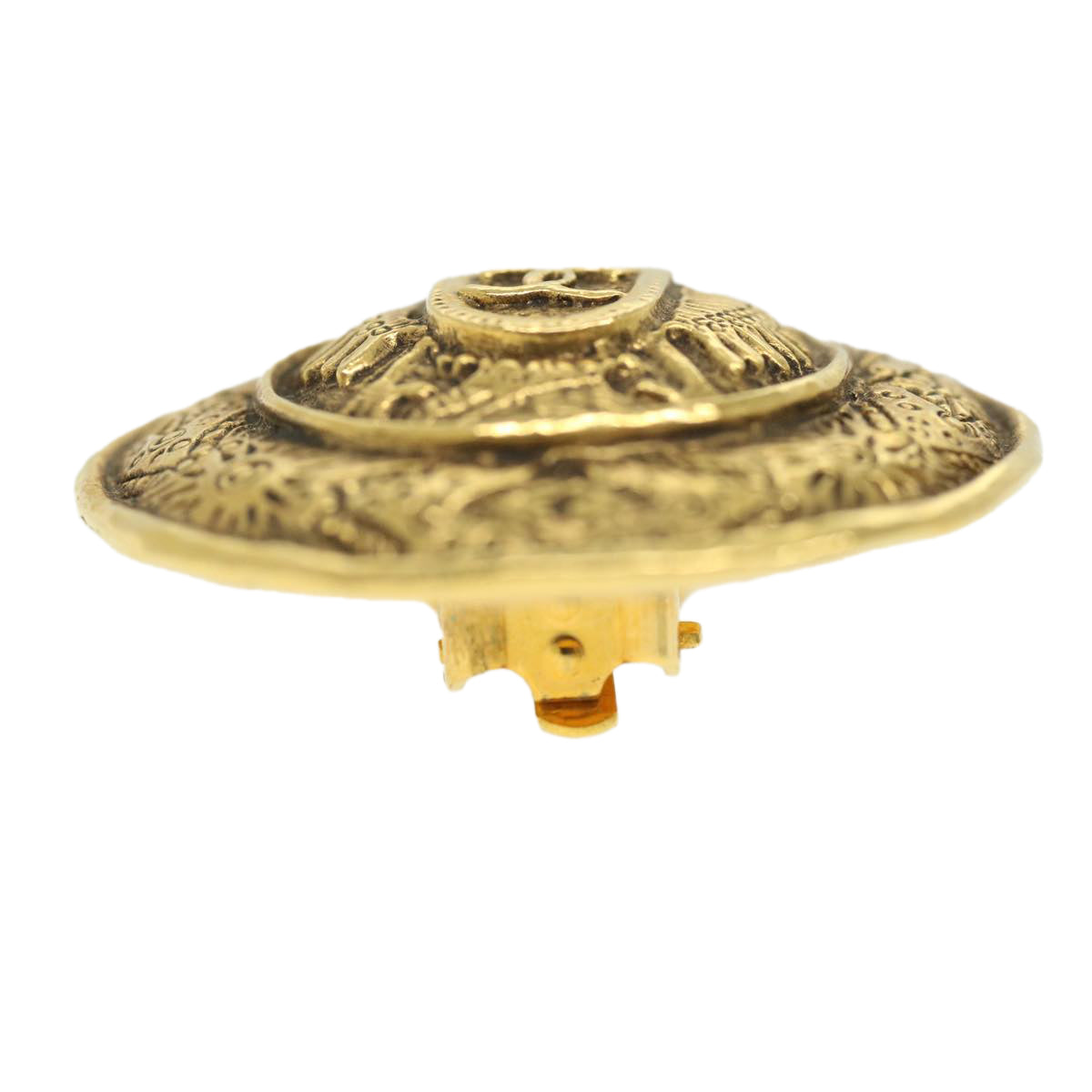 Top Quality Chanel Earring Gold Tone CC Auth ar8383