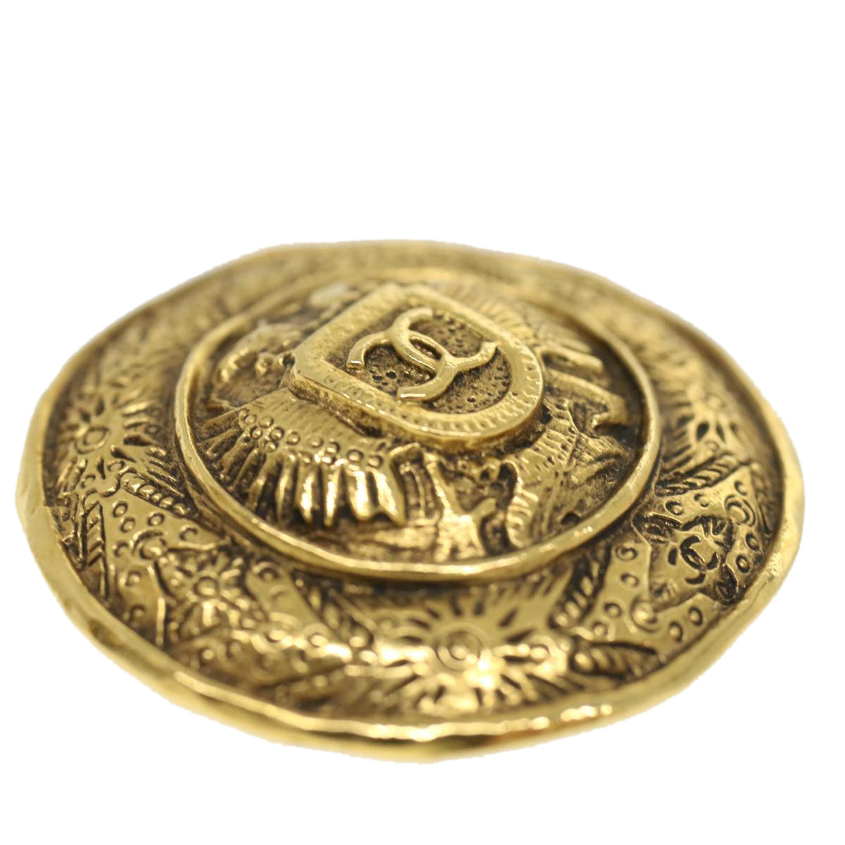 Top Quality Chanel Earring Gold Tone CC Auth ar8383