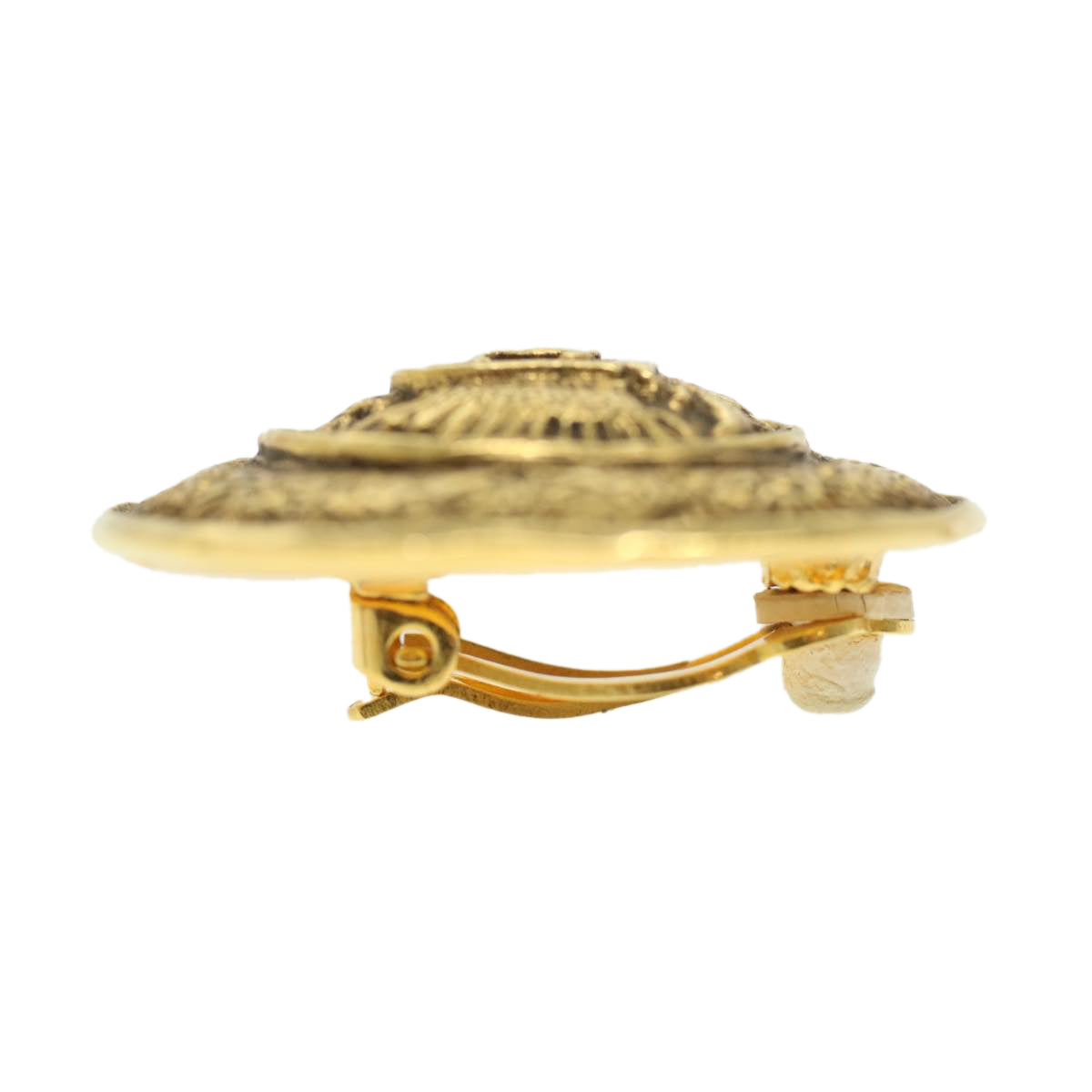 Top Quality Chanel Earring Gold Tone CC Auth ar8383