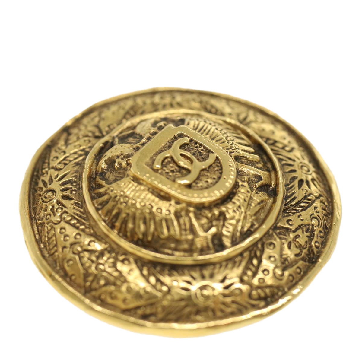 Top Quality Chanel Earring Gold Tone CC Auth ar8383