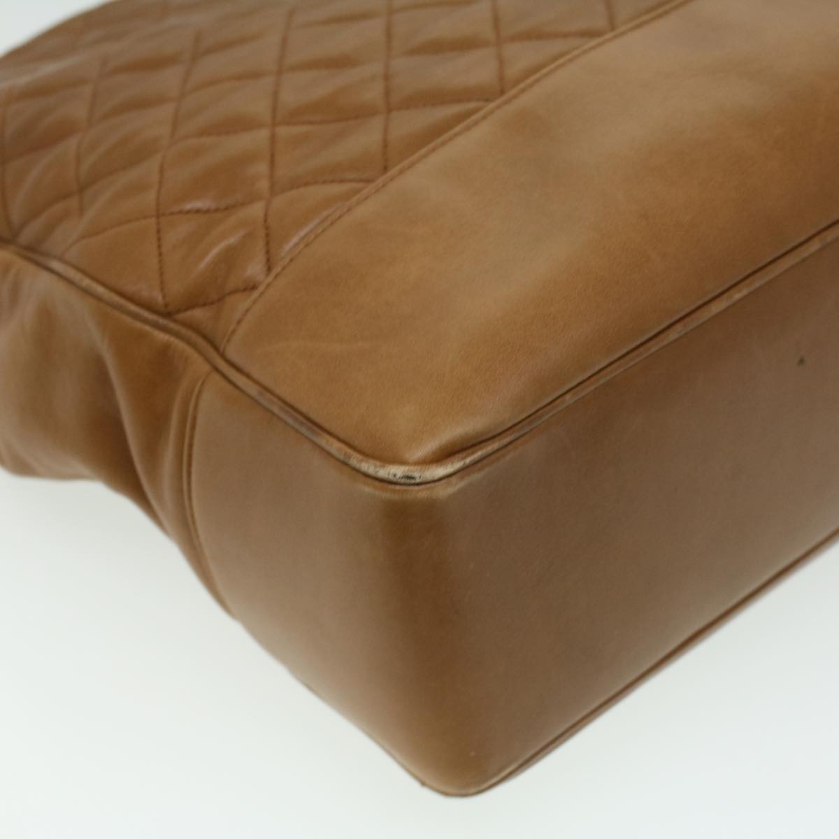 Top Quality Chanel Matelasse Chain Shoulder Bag Lamb Skin Brown CC Auth ar8527