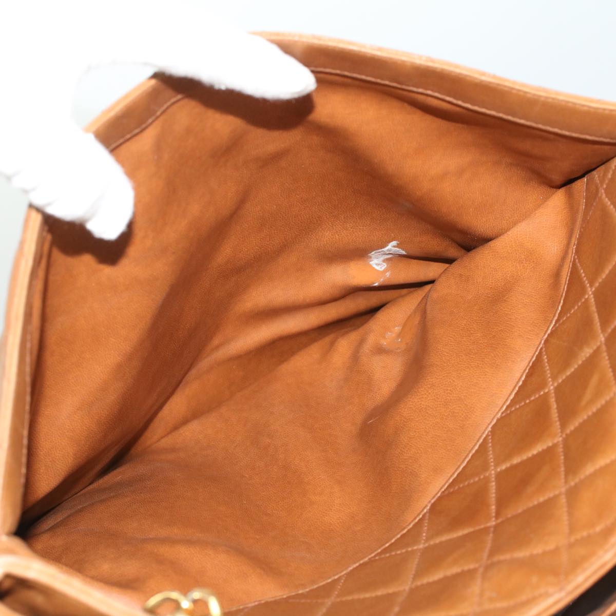 Top Quality Chanel Matelasse Chain Shoulder Bag Lamb Skin Brown CC Auth ar8527
