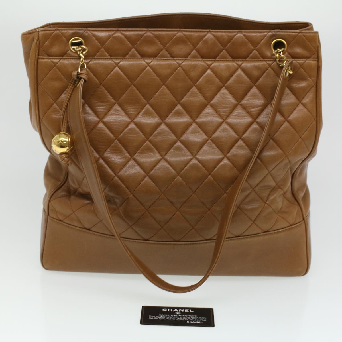 Top Quality Chanel Matelasse Chain Shoulder Bag Lamb Skin Brown CC Auth ar8527