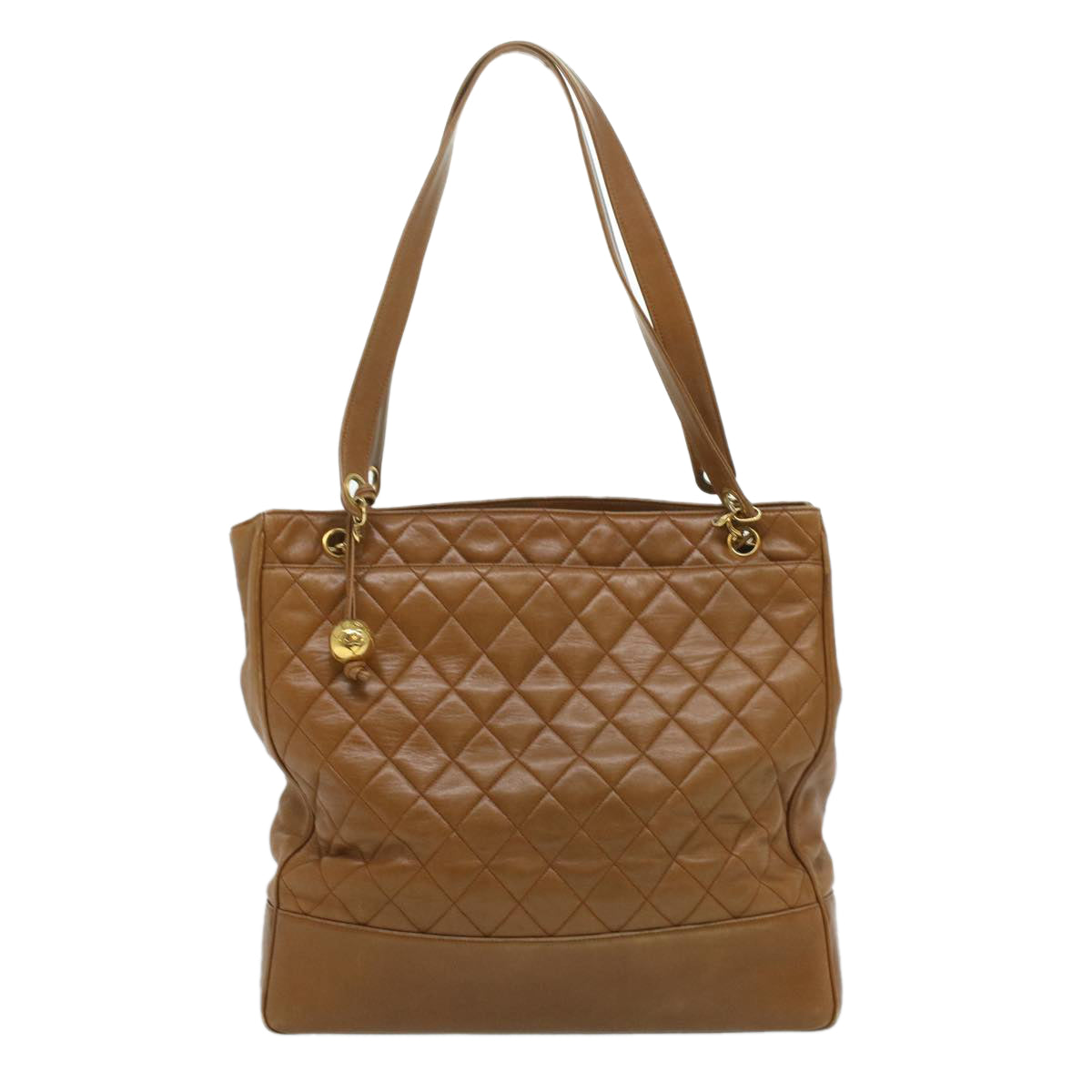 Top Quality Chanel Matelasse Chain Shoulder Bag Lamb Skin Brown CC Auth ar8527