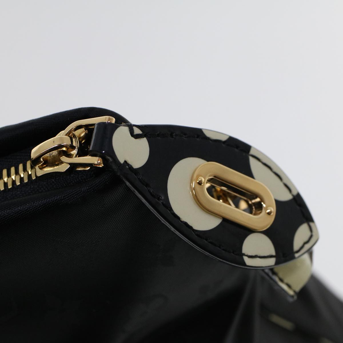 LOUIS VUITTON Vernis Dot Infinity Lockit MM Bag Black M40682 Auth ar9434B