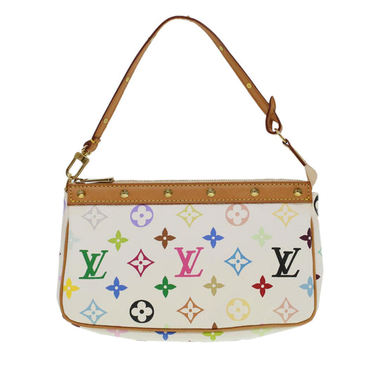 LOUIS VUITTON Monogram Multicolor Pochette Accessoires White M92649 Auth ar9466A
