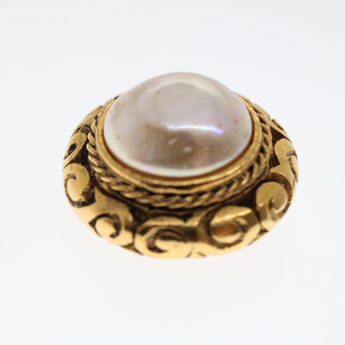Top Quality Chanel Earring Gold Tone CC Auth ar9892B