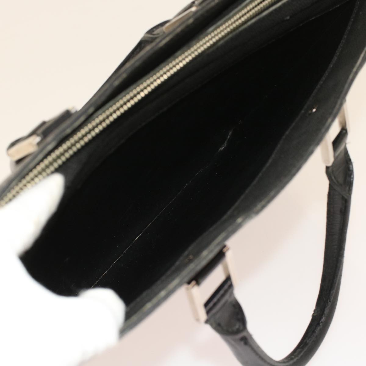 LOUIS VUITTON Taiga Porte Documents Rozan Hand Bag Ardoise M30052 Auth ar9919