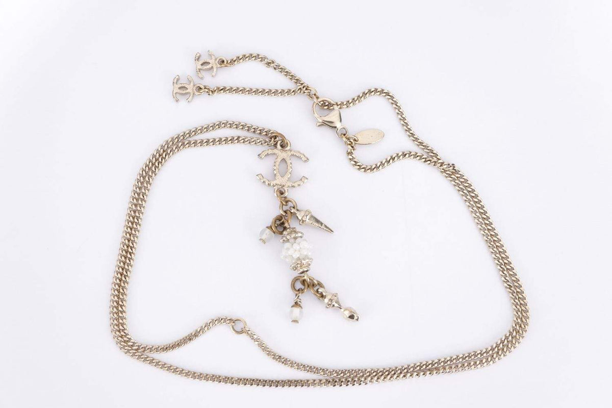 Chanel Light GP Necklace with Charms