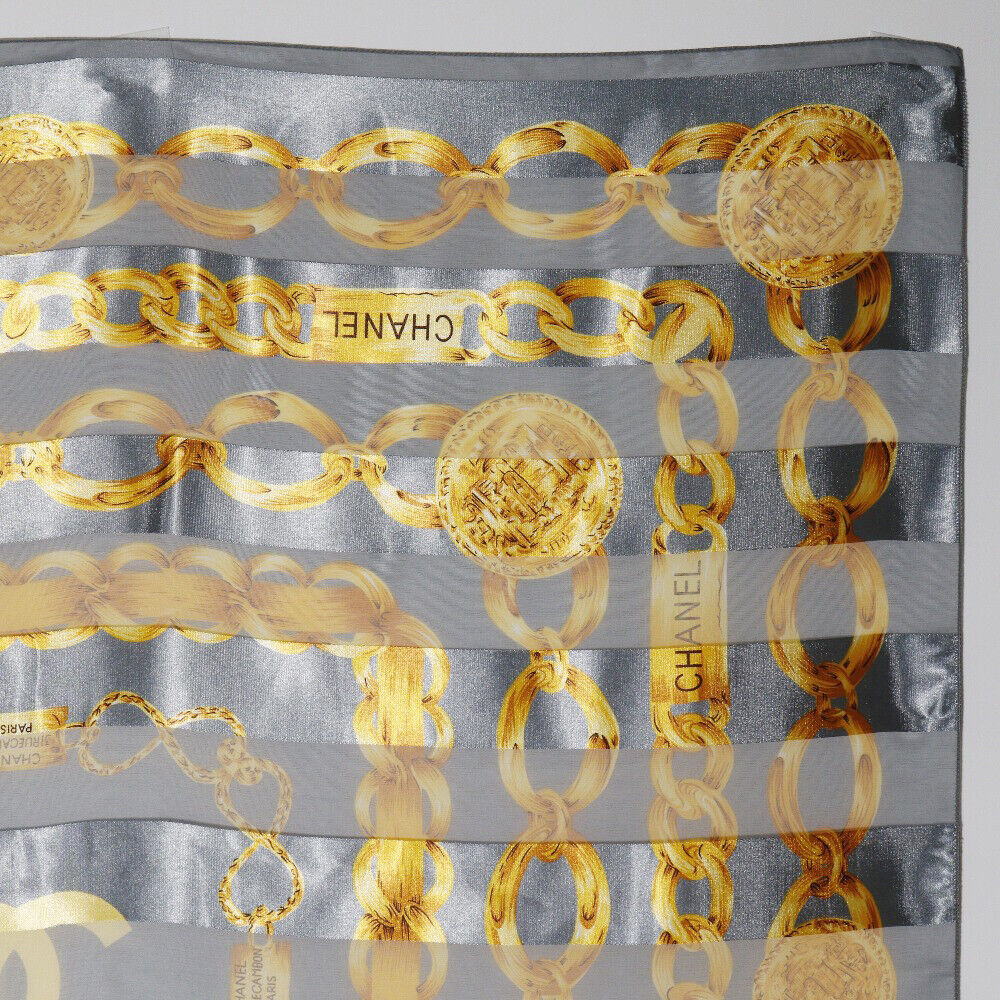 Chanel Chainpattern Scarf Chiffon