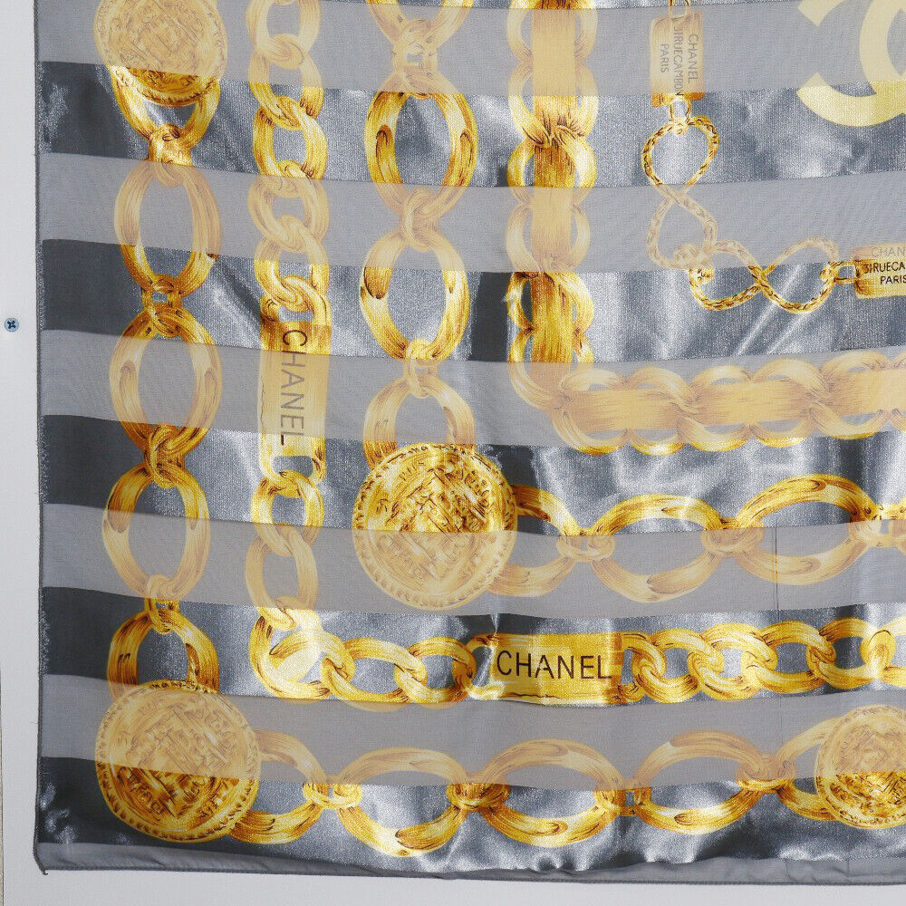 Chanel Chainpattern Scarf Chiffon