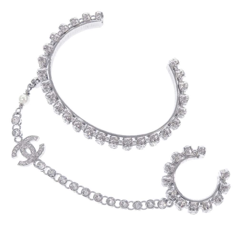 Chanel Finger Breath Size S Metal Silver