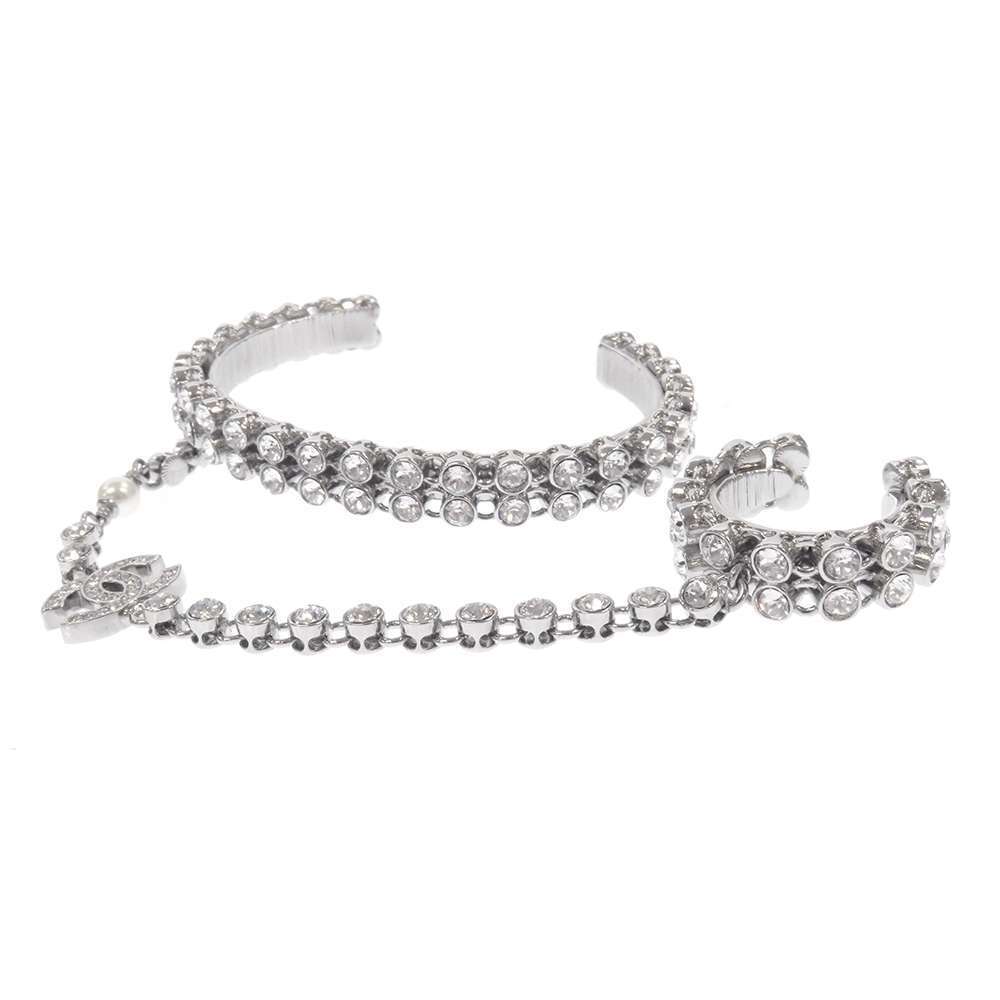 Chanel Finger Breath Size S Metal Silver