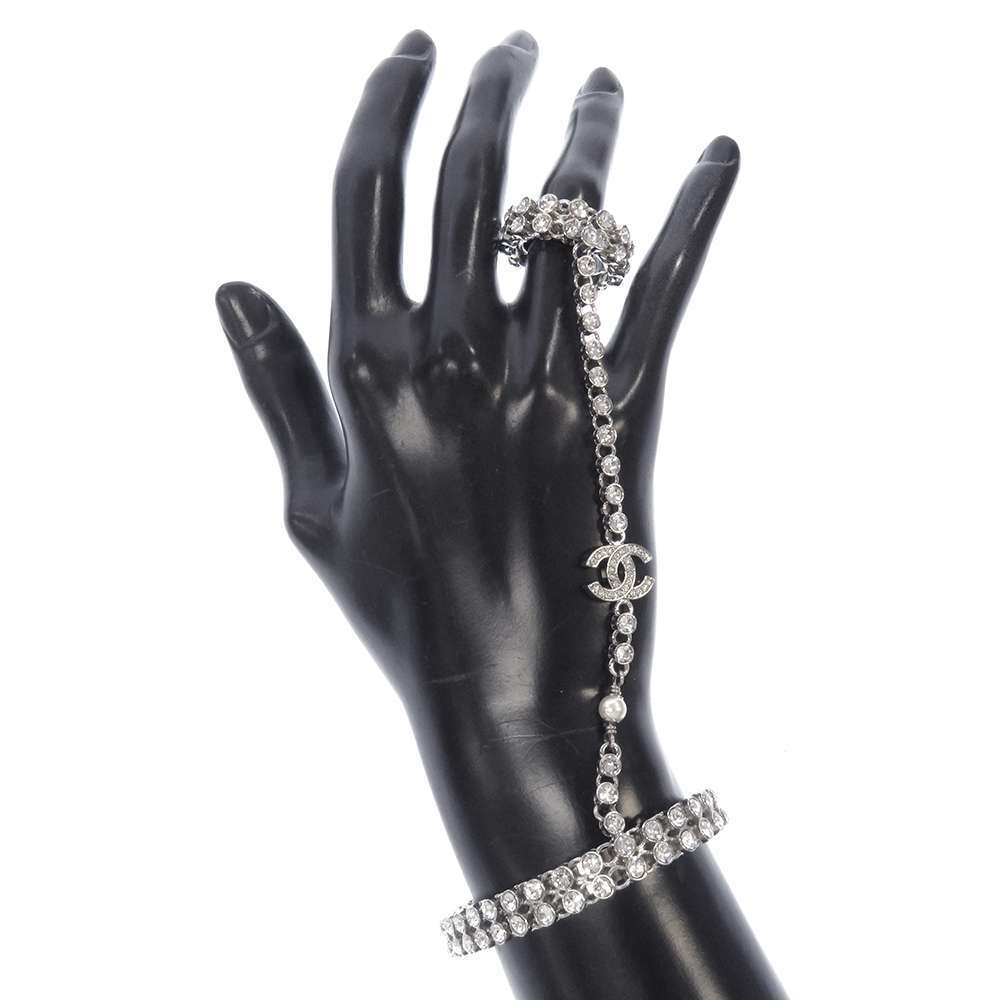 Chanel Finger Breath Size S Metal Silver
