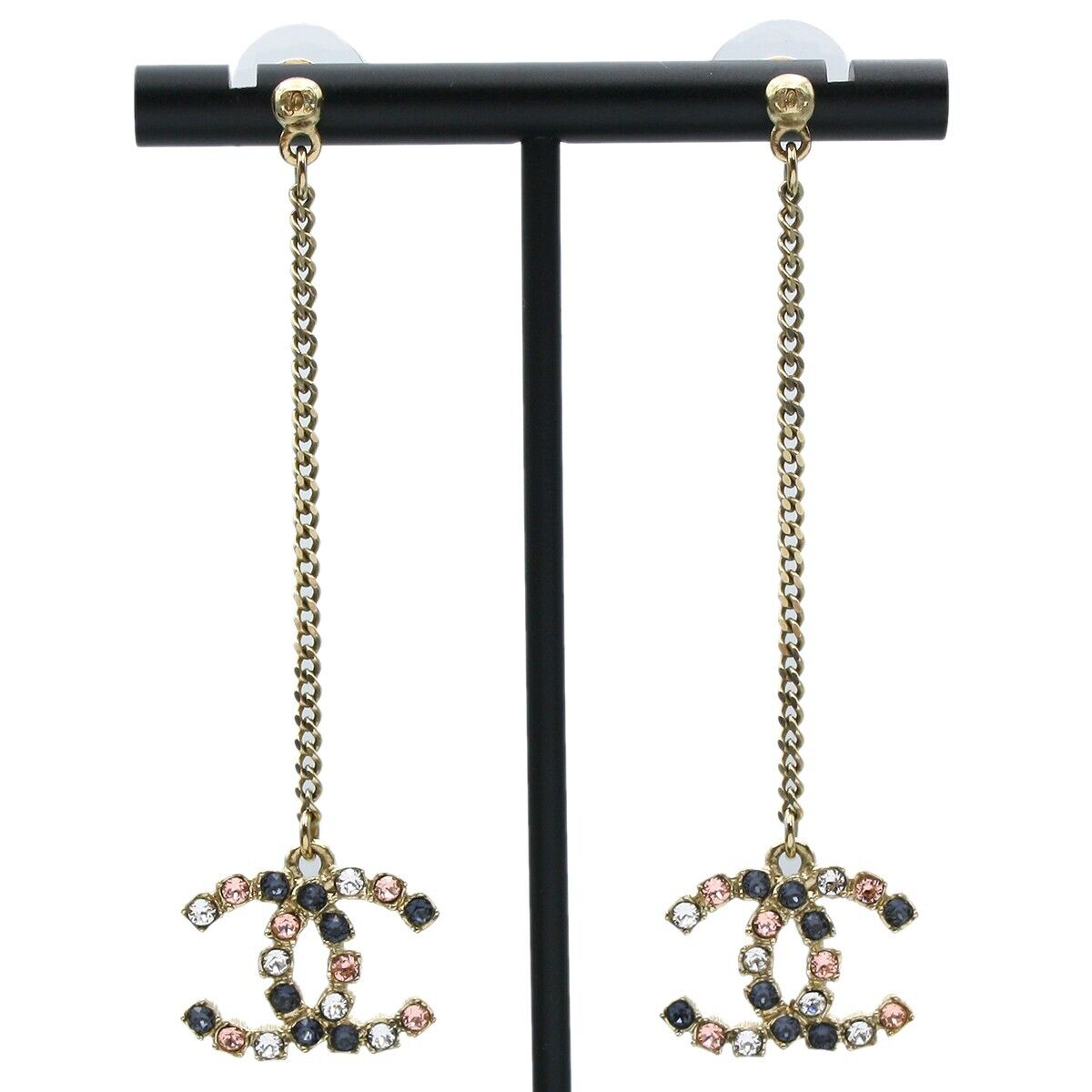 Chanel Coco Mark Logo Gold-Tone Pierced