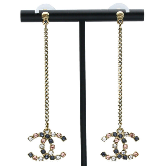 Chanel Coco Mark Logo Gold-Tone Pierced