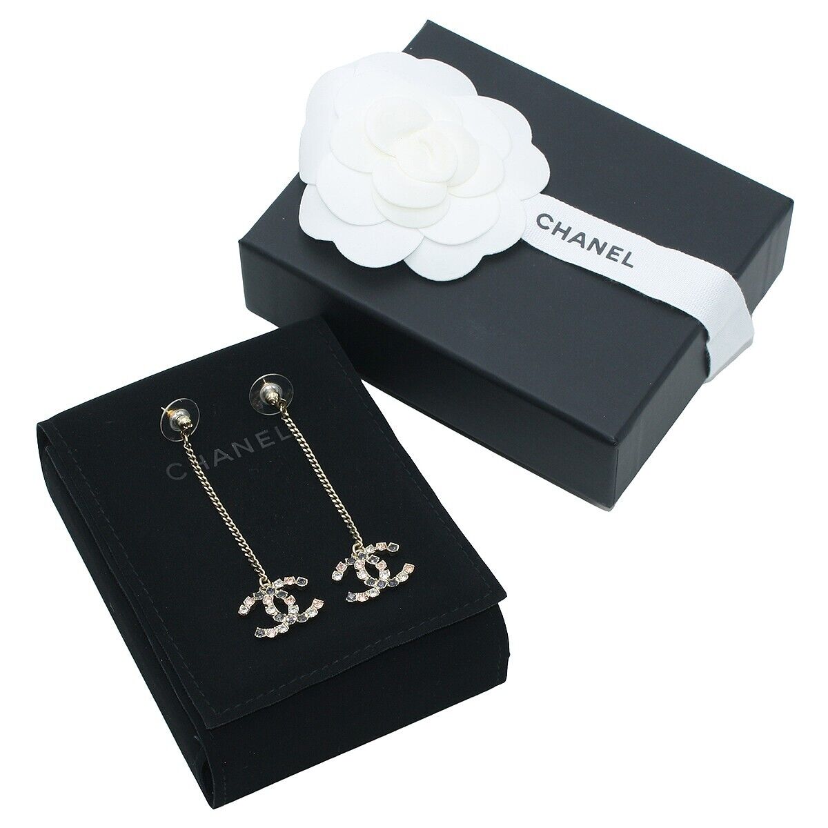 Chanel Coco Mark Logo Gold-Tone Pierced