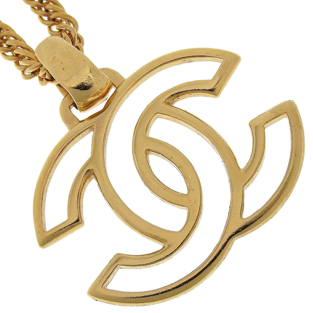 Chanel Coco Mark Necklace Pendant Plated