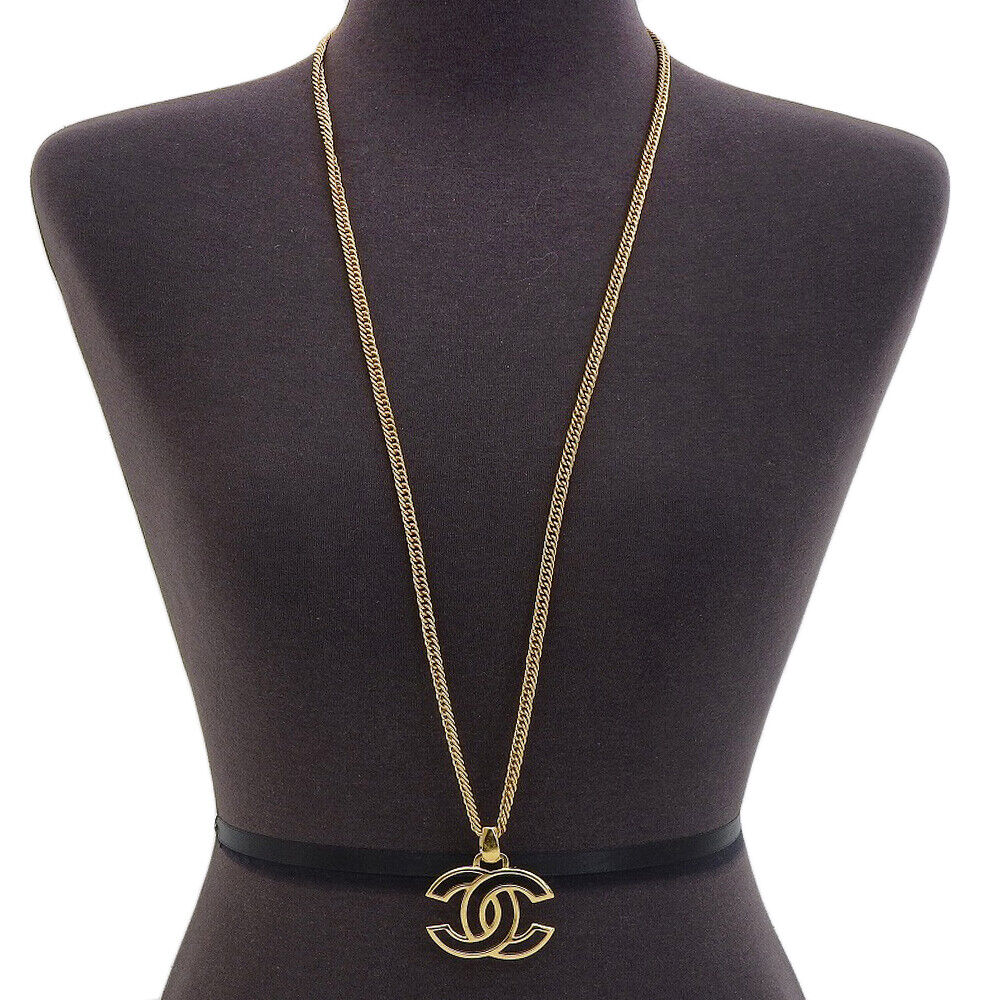 Chanel Coco Mark Necklace Pendant Plated