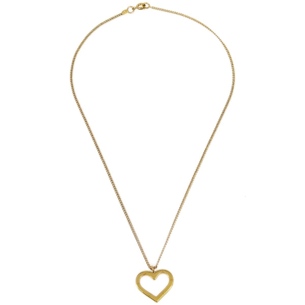 Chanel Heart Gold Chain Pendant Necklace