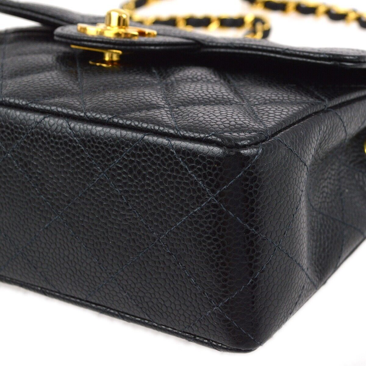 Chanel Black Caviar Mini Classic Square