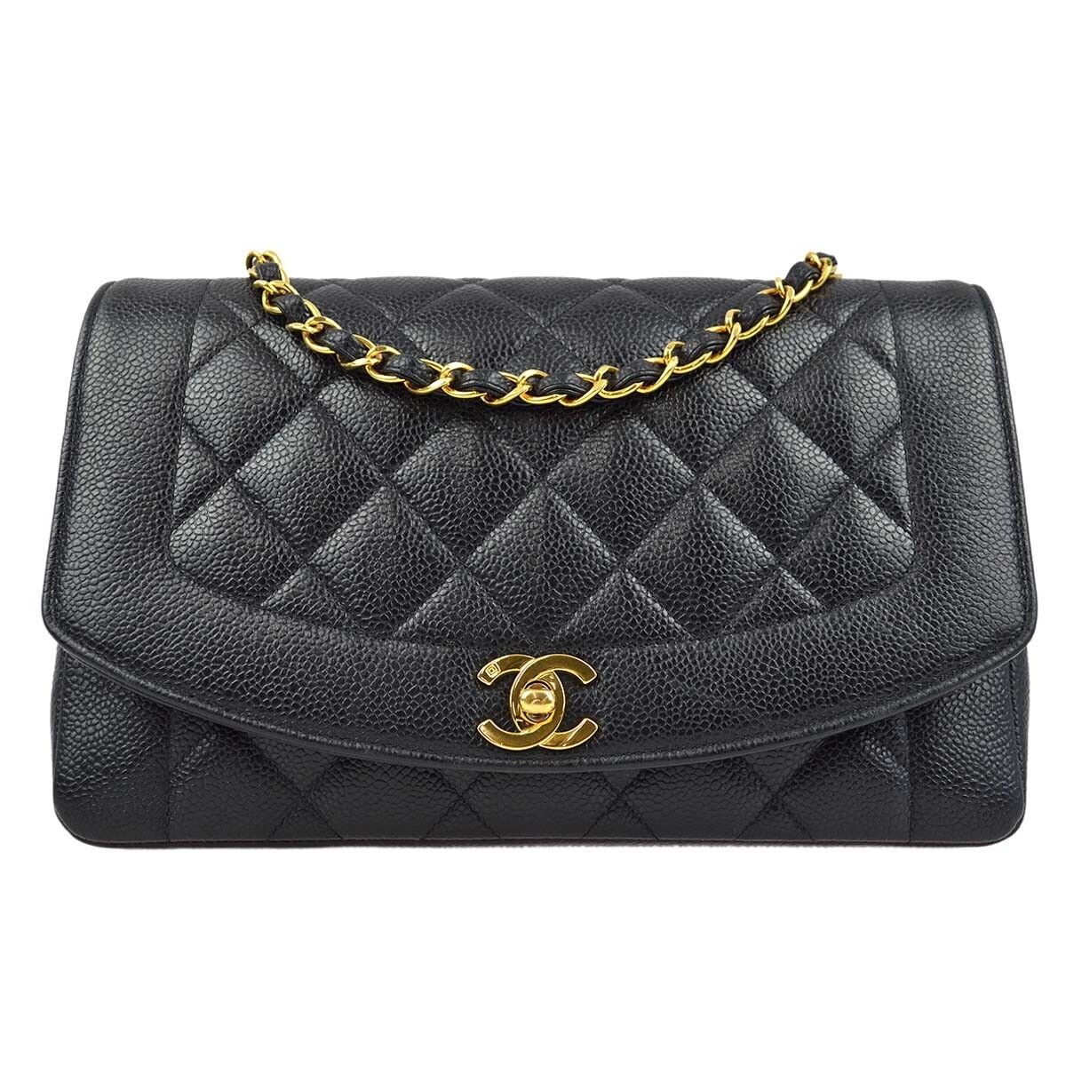 Chanel Black Caviar Medium Diana